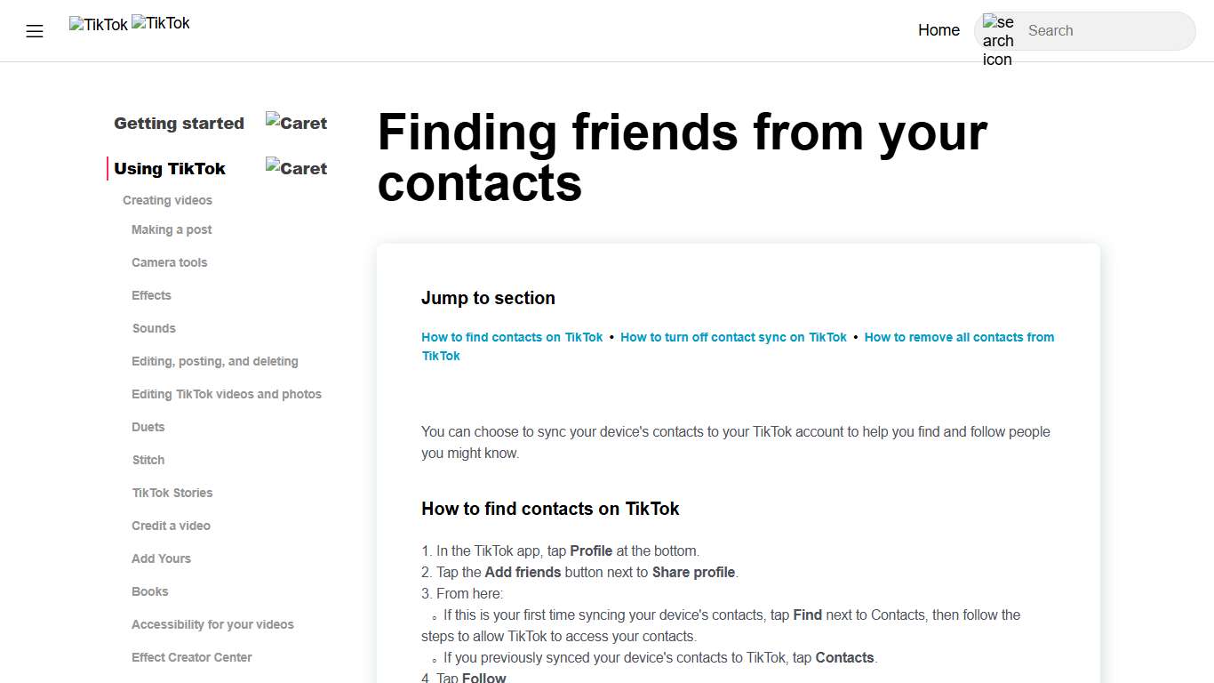 Finding friends from your contacts